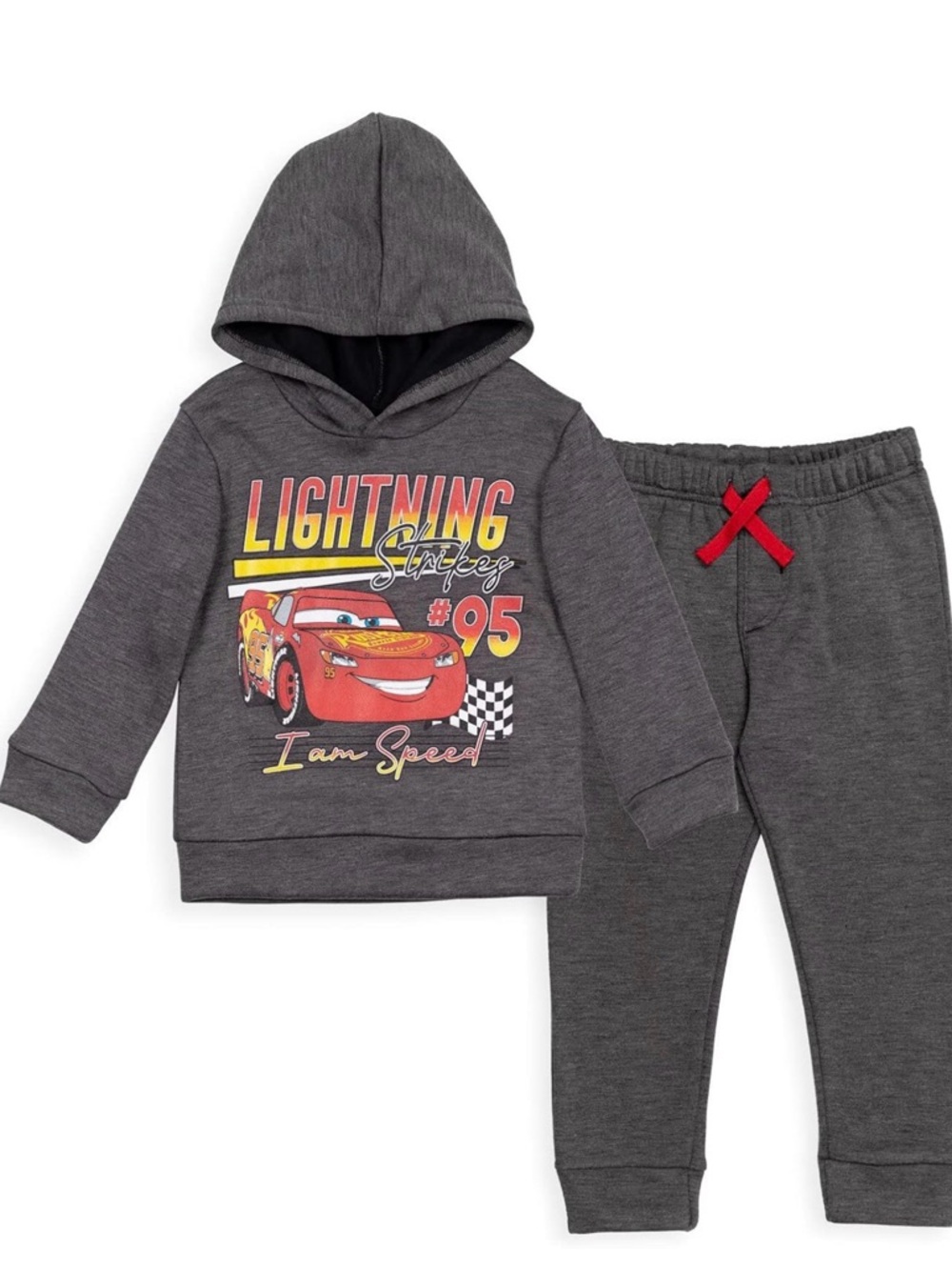 Disney Kids Gray Lightning McQueen Hooded Matching Set